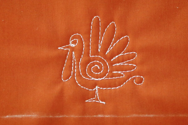How to free-motion quilt a turkey step eight