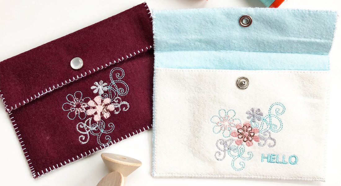 Embroidered Felt Pouches from WeAllSew