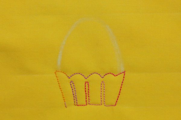 Free-motion Quilted Eggs in a Basket - step four