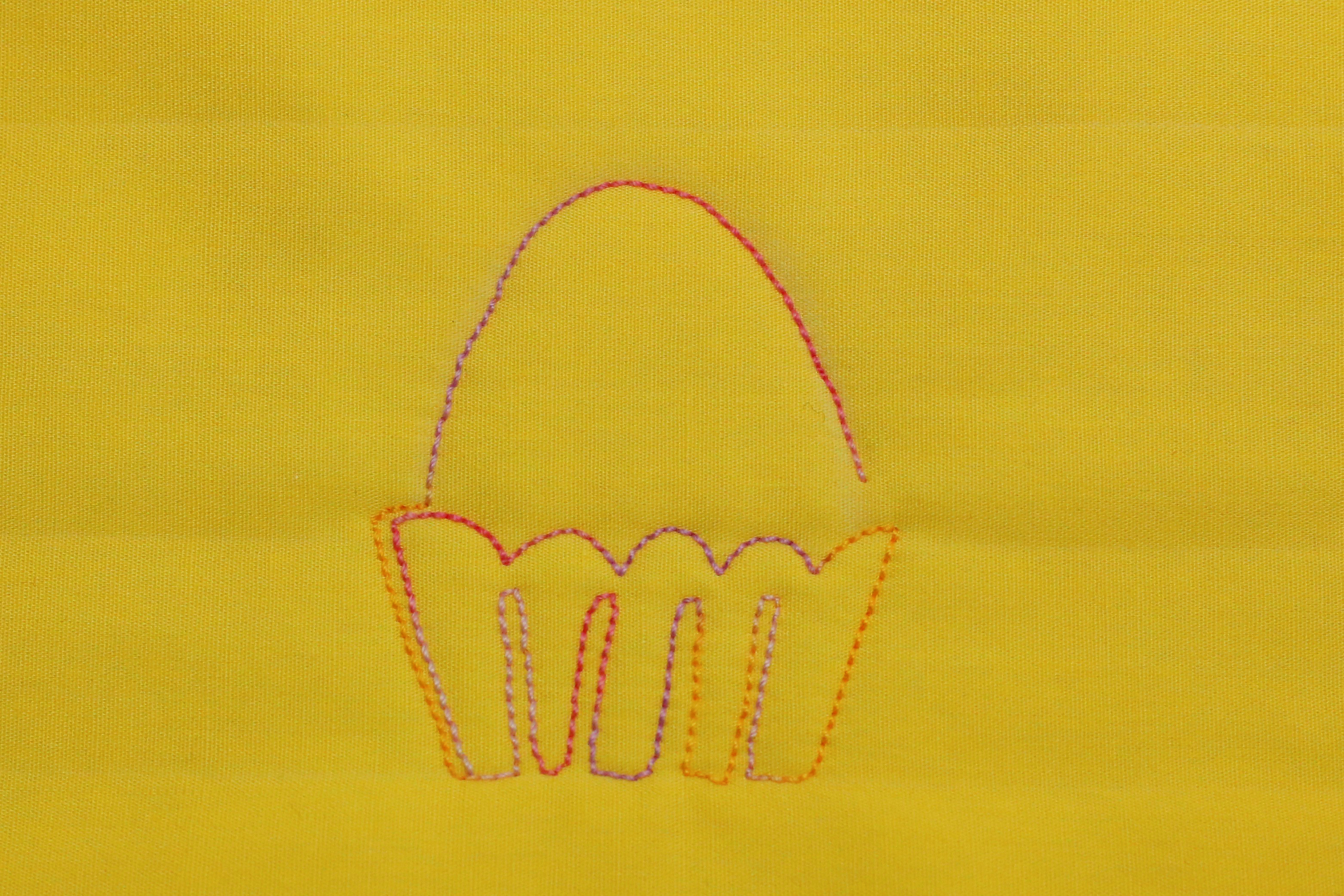Free-motion Quilted Eggs in a Basket - step five