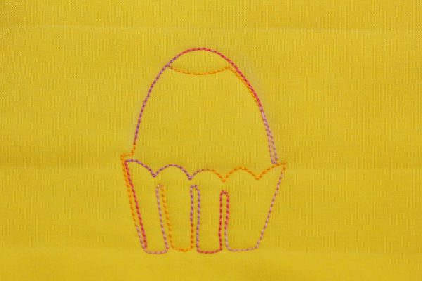 Free-motion Quilted Eggs in a Basket - step six