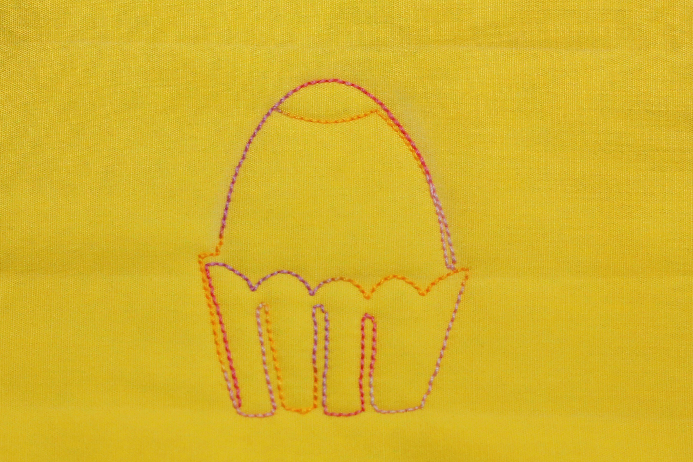 Free-motion Quilted Eggs in a Basket - step six