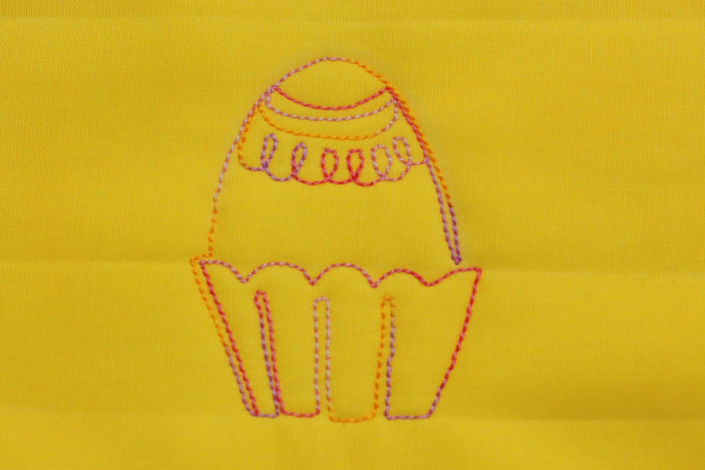 Free-motion Quilted Eggs in a Basket - step eight