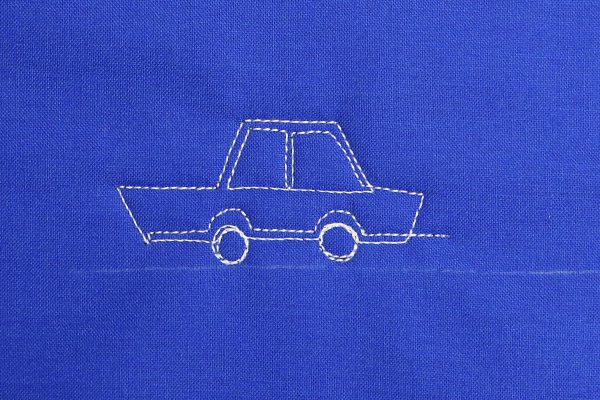 How to free-motion quilt vintage cars, step six