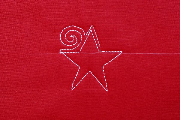 Free-motion Quilting tutorial stars and stripes - step five