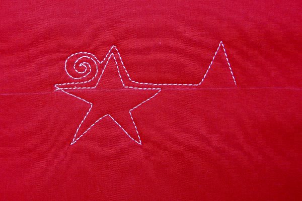 Free-motion Quilting tutorial stars and stripes - step six