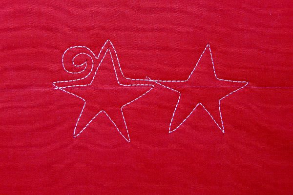 Free-motion Quilting tutorial stars and stripes - step seven