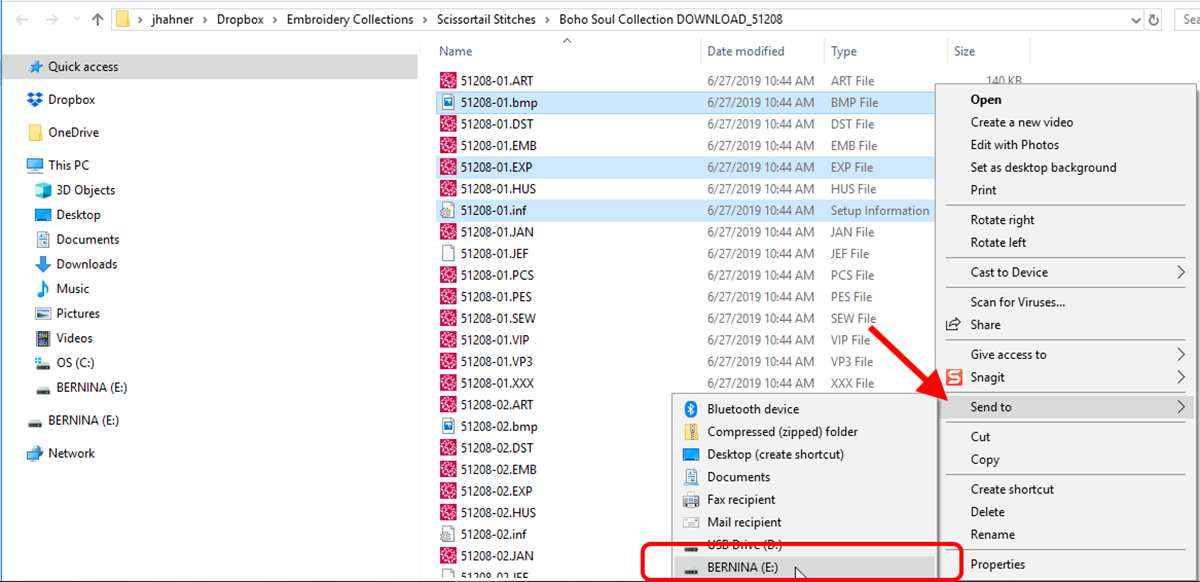Downloading and Transferring Embroidery Designs to a USB Stick - WeAllSew