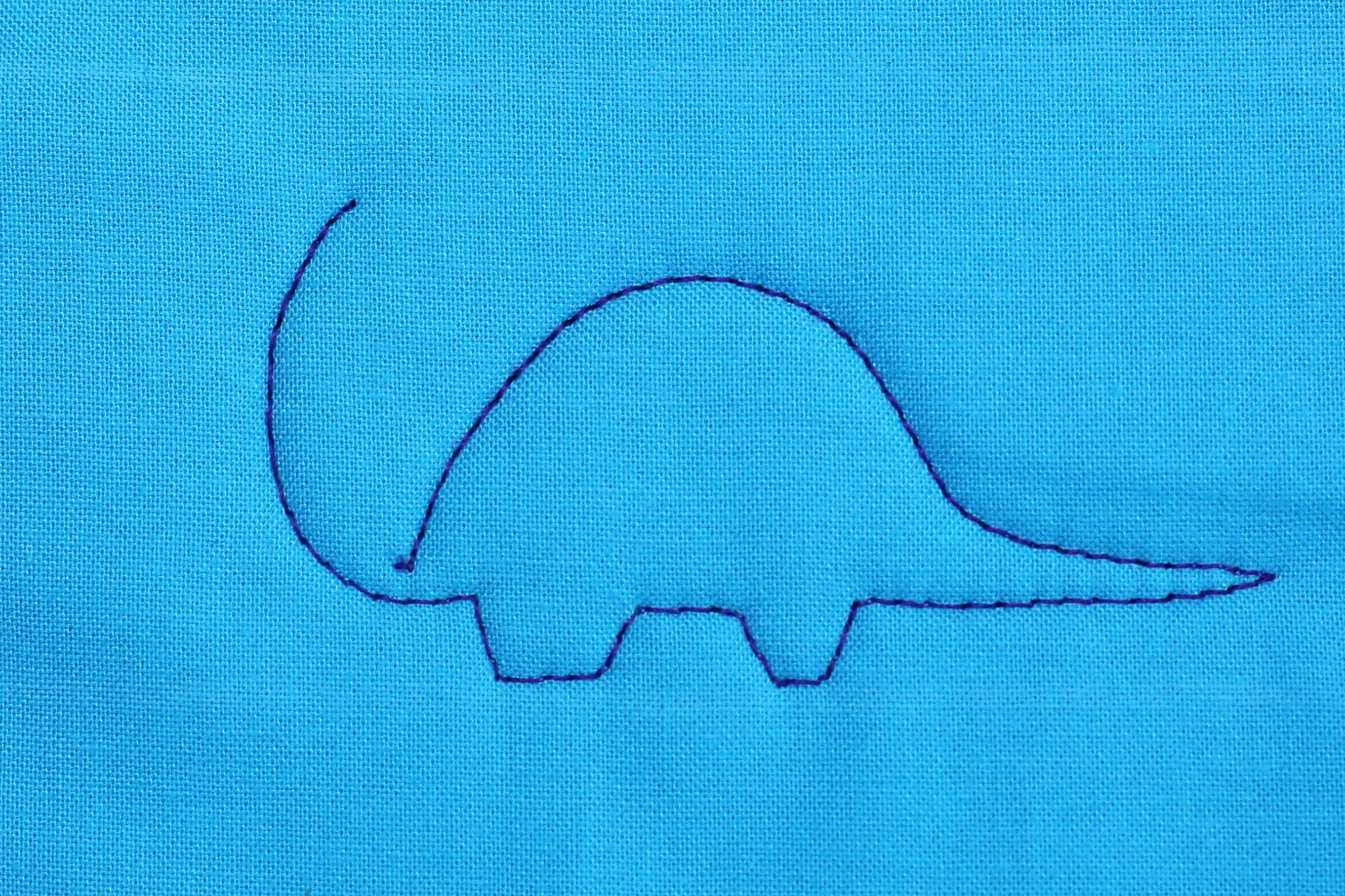 How to Free-motion Quilt Dinosaurs, step three