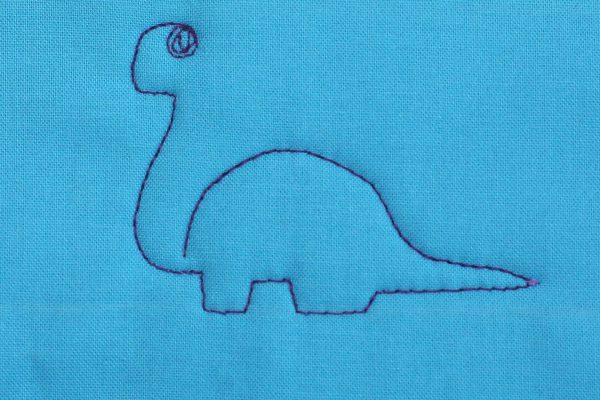 How to Free-motion Quilt Dinosaurs, step five