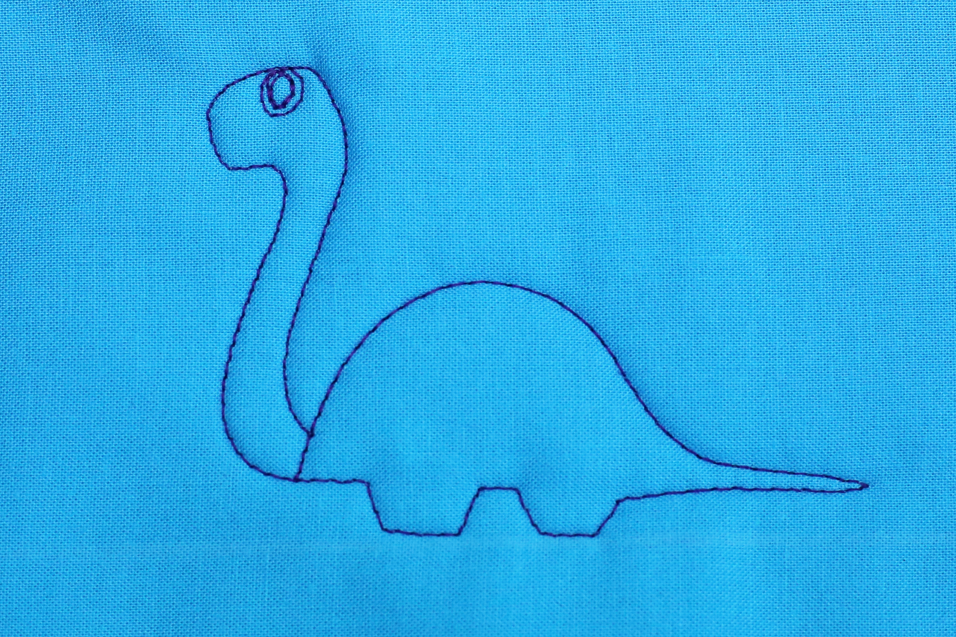 How to Free-motion Quilt Dinosaurs, step six