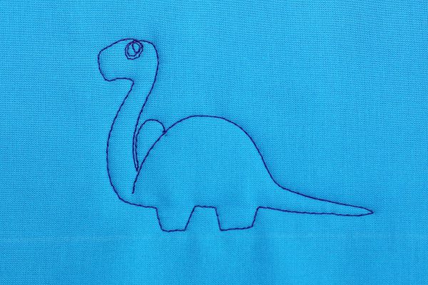 How to Free-motion Quilt Dinosaurs, step seven