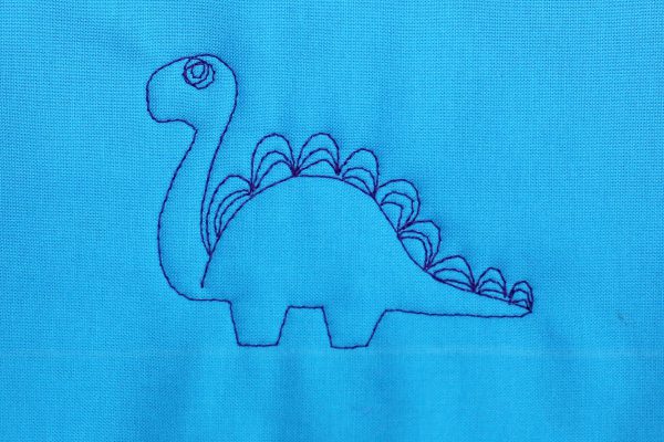 How to Free-motion Quilt Dinosaurs, step eight