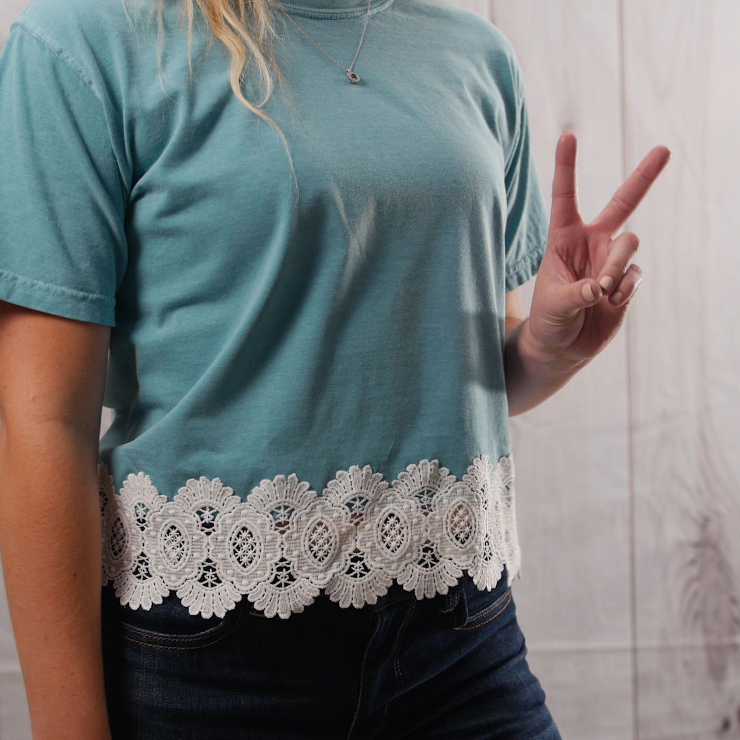 How to Upcycle a T-shirt with Lace Hem - WeAllSew