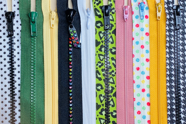 colorful zippers
