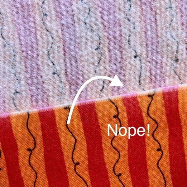 Matching Fabric Pattern Tutorial: incorrect fold example