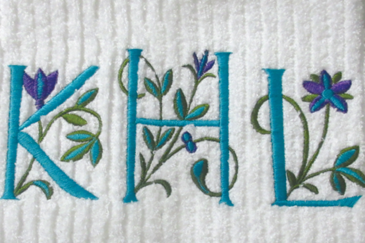 The letter A digitized pattern Peronalized monogram machine embroidery design
