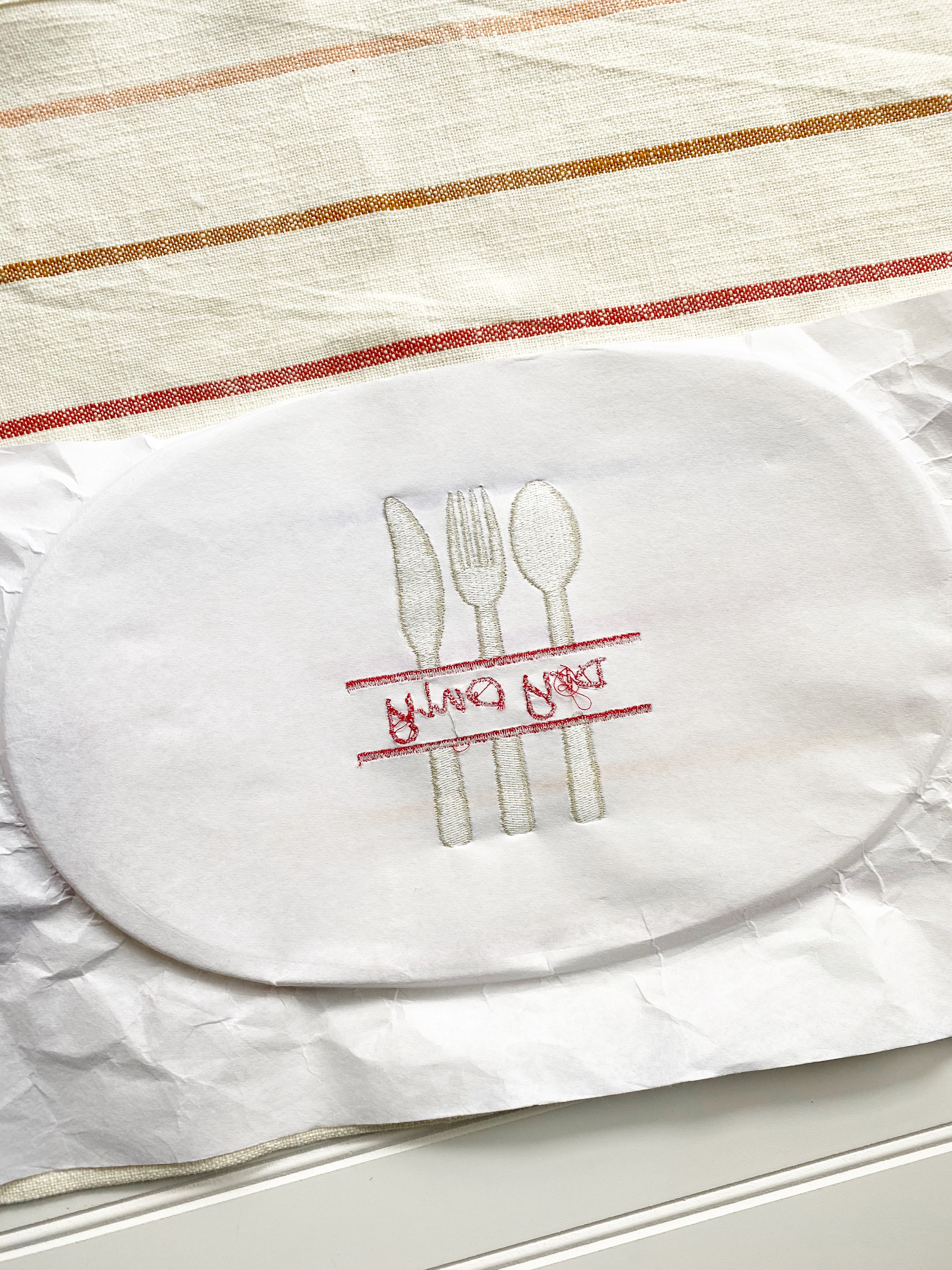 Embroidery Dish Cloth Tutorial: Unhoop and clean up