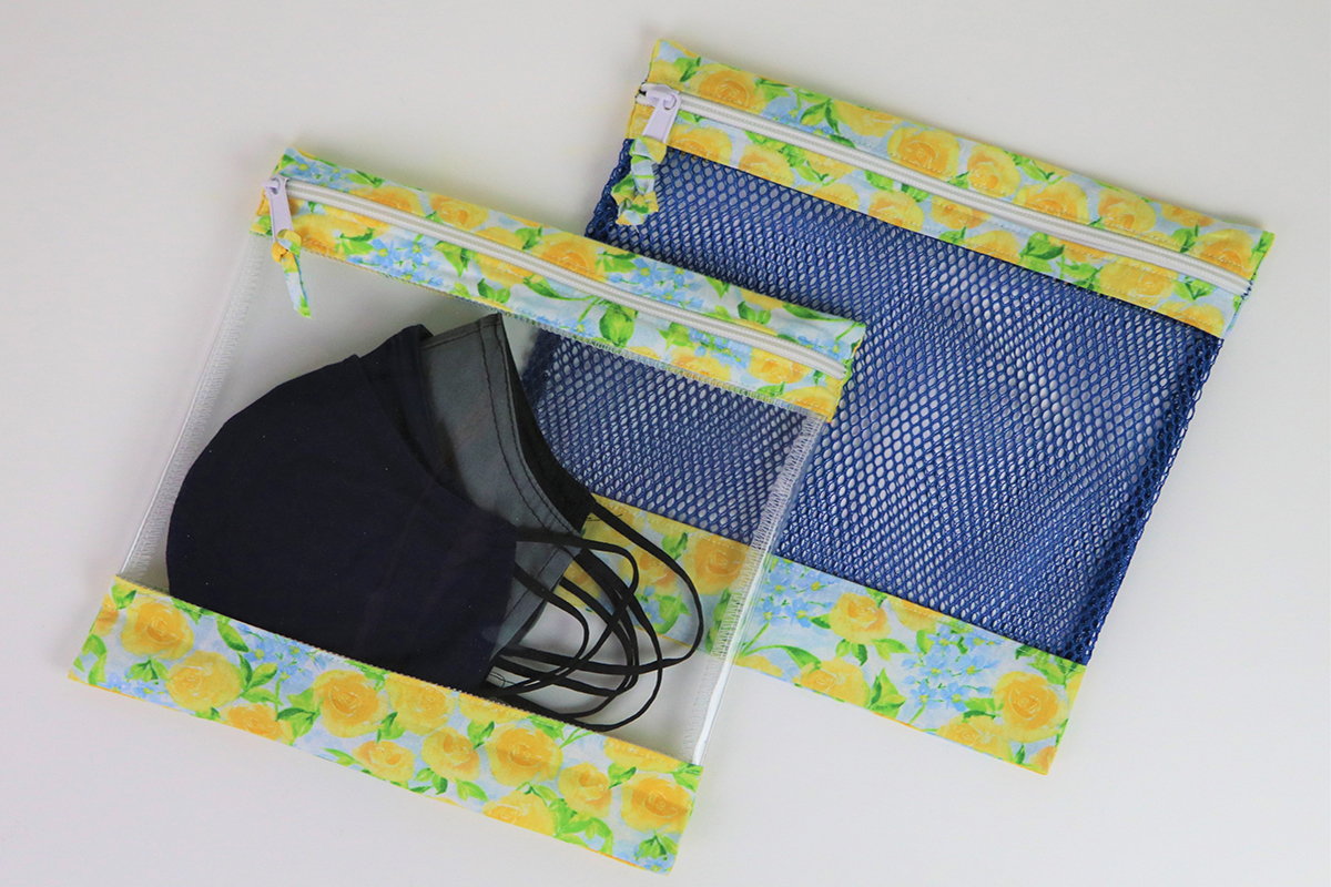 Sew a Fabric and Clear Vinyl Zipper Pouch - Hooked on Sewing