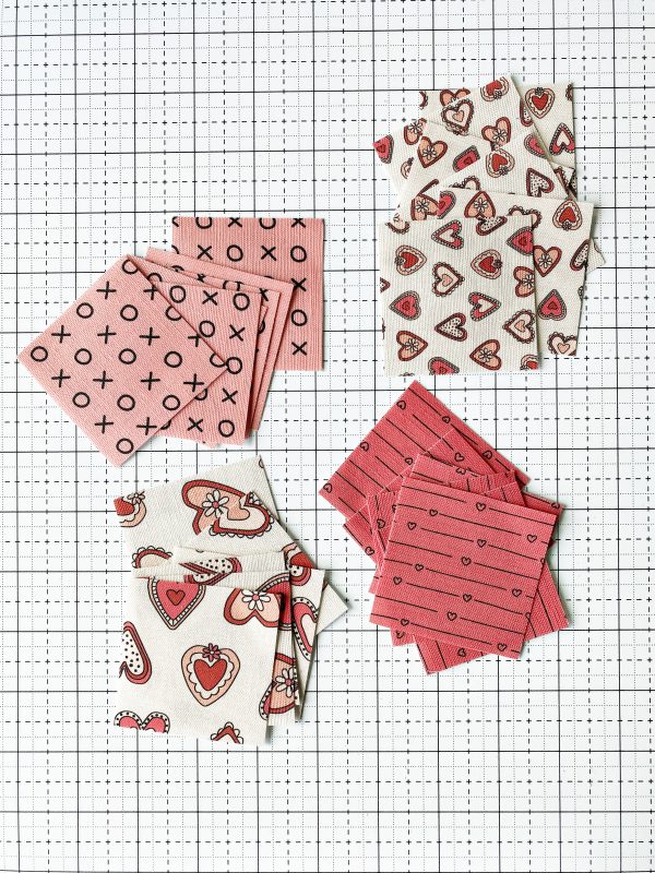 Valentine Mug Rugs: Cut the fabric