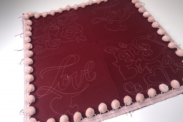 Embroider Valentine's Day Table Topper