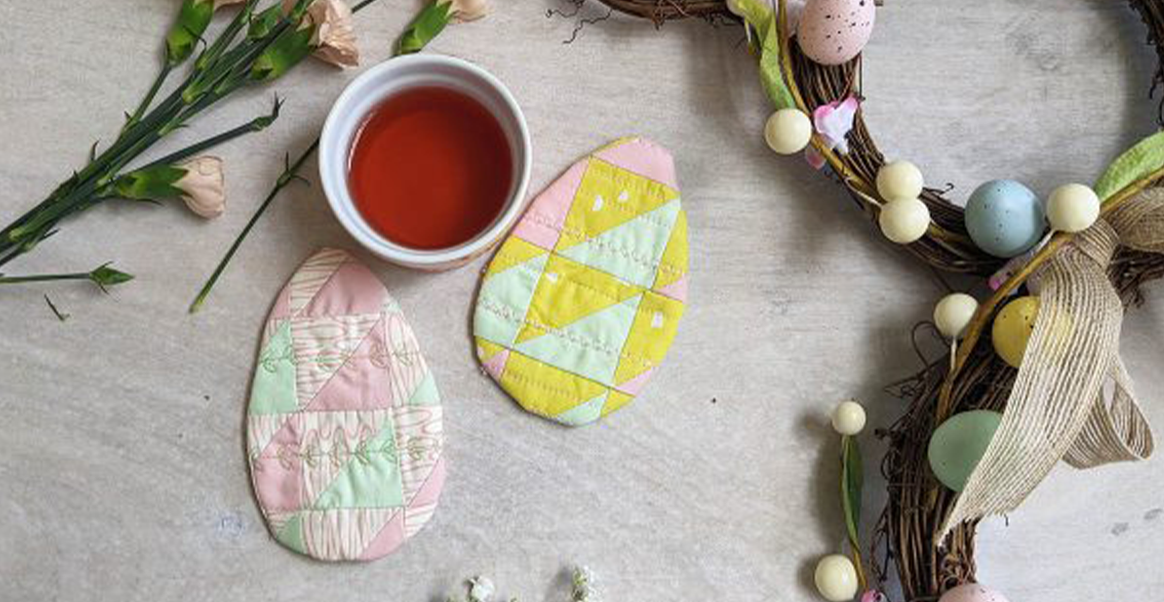 How to Sew Easter Egg Coasters BERNINA WeAllSew Blog Slider 2280x1180