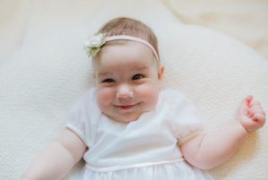 Baby in Completed Christening gown