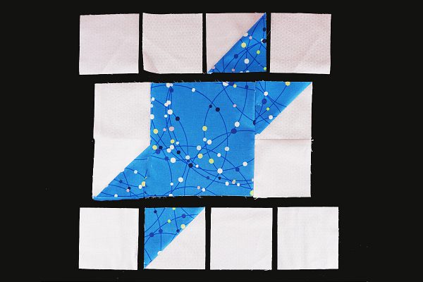Star of David Hanukah Mug Rug sew together top and bottom rows and add to center unit