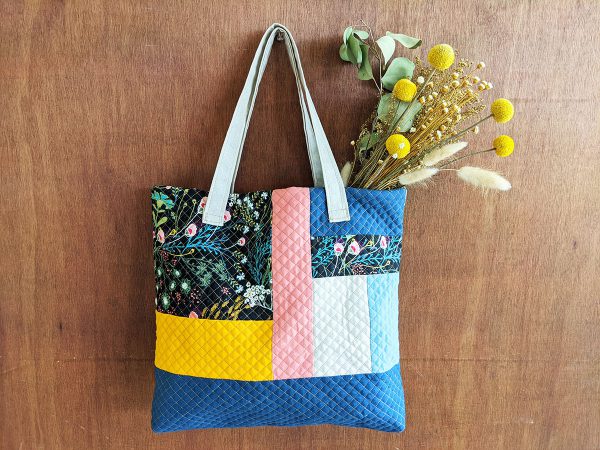 Couched Patchwork Tote Bag - Tutorial - Alanda Craft