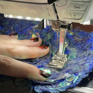 Using #51 foot on sequined fabric