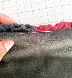 How To Make a Sherpa Neck Warmer: Hand Stitch the Opening Closed