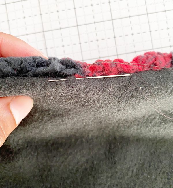 How To Make a Sherpa Neck Warmer: Hand Stitch the Opening Closed