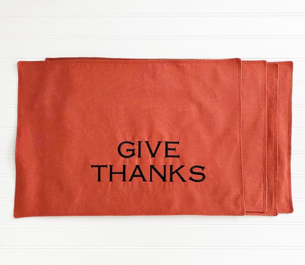 How to Sew and Embroider Give Thanks Placemats:Finished Product