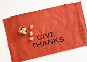 How to Sew and Embroider Give Thanks Placemats:Finished Product