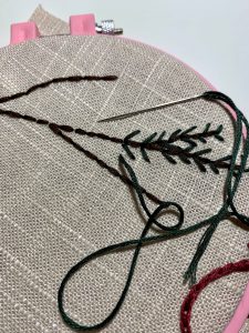 Pine Branch Hand Embroidery