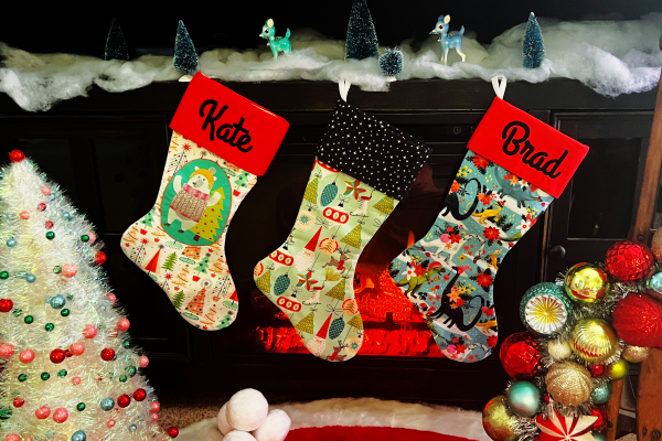 Machine-embroidered Christmas Stocking, Part 1: Sew the Stocking