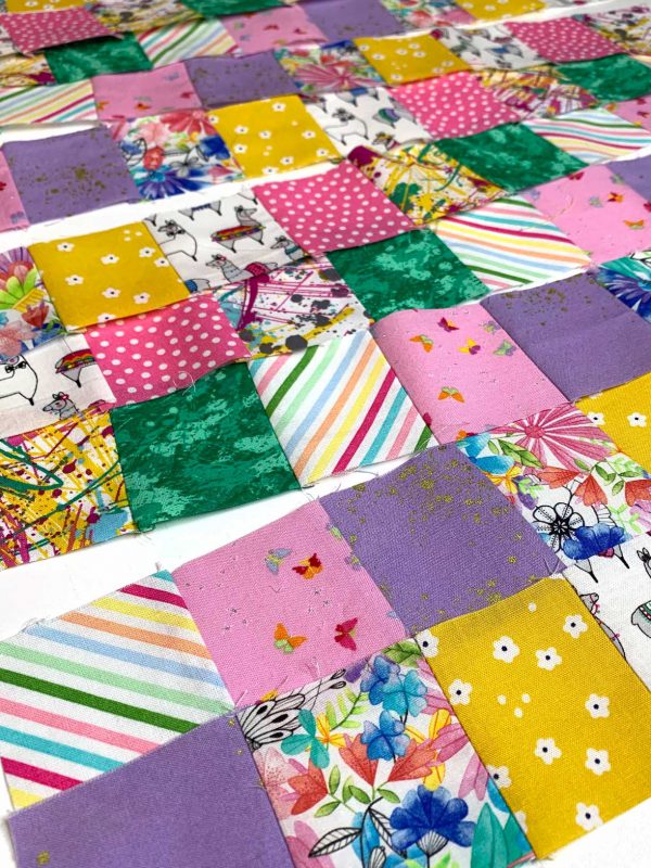 9 rows of patchwork tape
