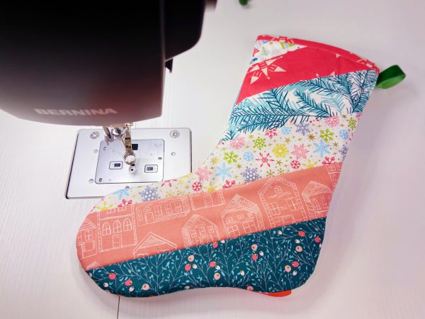 How to Quilt Christmas Stockings as You Go - Santa BERNINA WeAllSew Blog 600 x 450