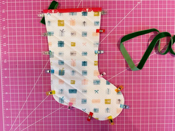 How to Quilt Christmas Stockings as You Go - Finishing BERNINA WeAllSew Blog 600 x 450