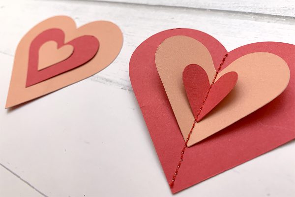 DIY Cross Stitch Valentines Day Card - Embellish with Stitched Paper Hearts