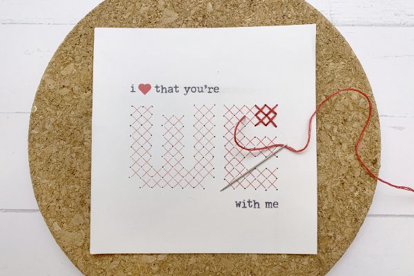 DIY Cross Stitch Valentine's Day Card Get ready and stitch