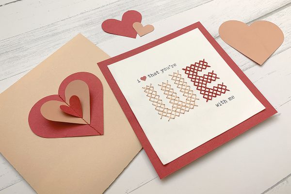 DIY Cross Stitch Valentine's Day Card
