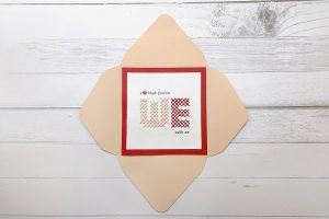 DIY Cross-Stitch Card for Valentine's Day - 5x5 inch envelope