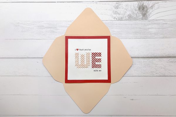 DIY Cross-Stitch Valentine's Day Card - Envelope 5x5 inch