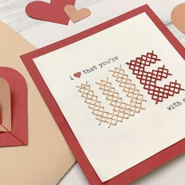 DIY Cross Stitch Card for Valentine's Day