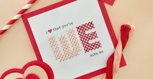 DIY Cross Stitch Card for Valentine's Day