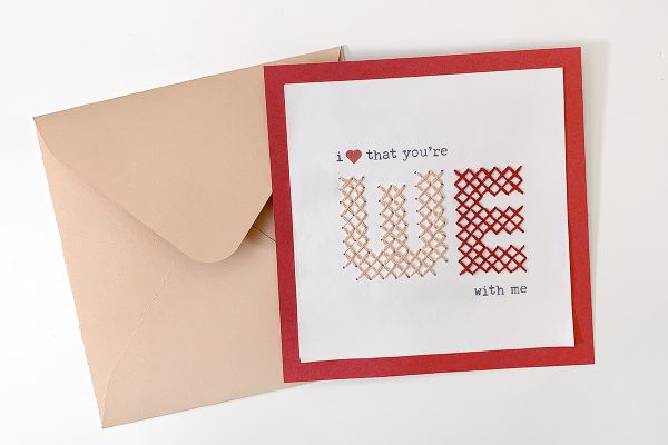 DIY Cross Stitch Valentine's Day Card Fold and Seal