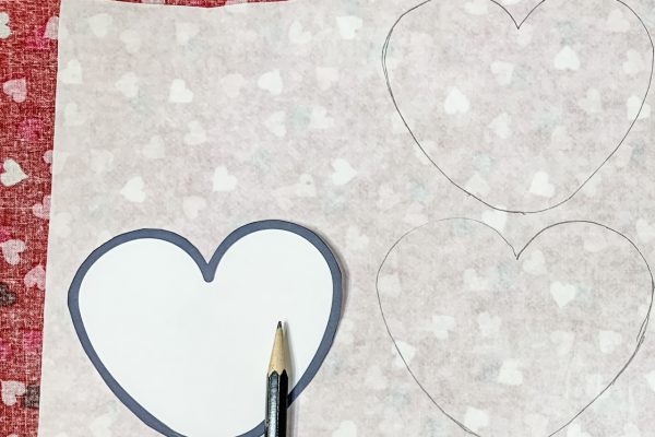 Trace Hearts on fusible paper backing