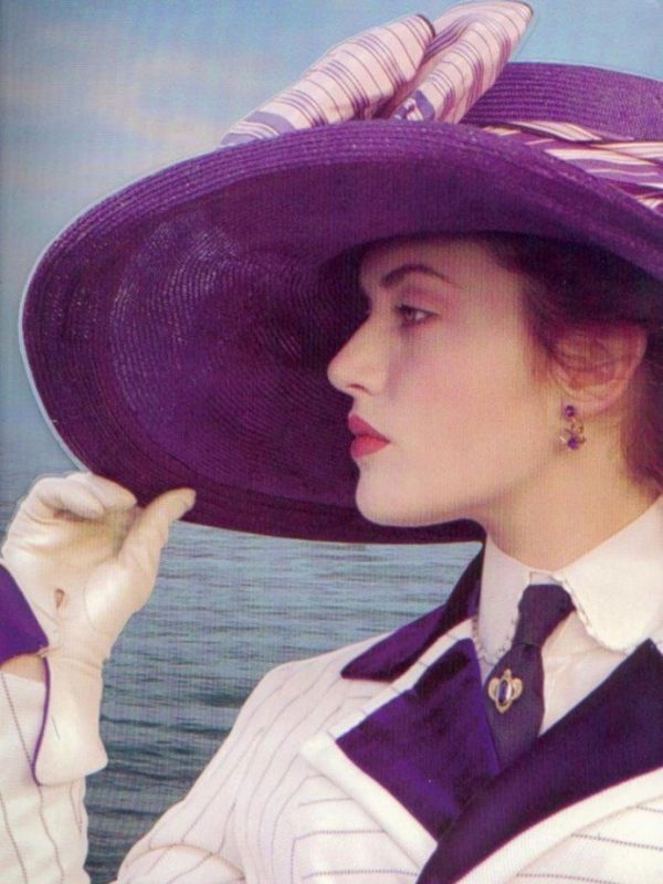 Titanic Rose Cosplay Costume Purple Stripes Rose Dewitt Bukater