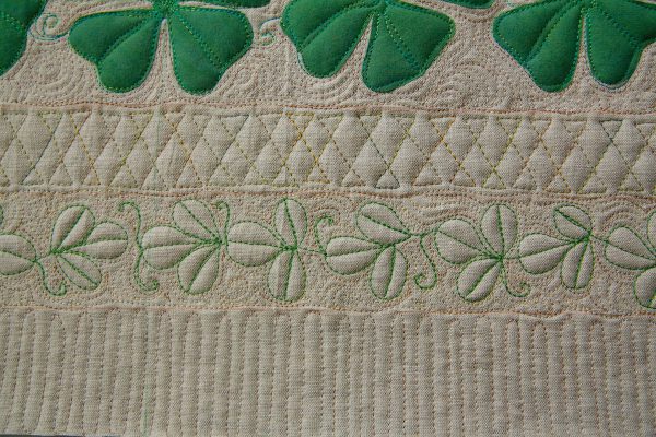 Learn to FMQ Finishing Touches, Shamrock Table Runner